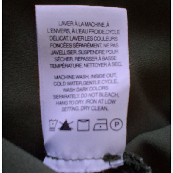 Women's Reitmans Olive Green 3/4 Length Sleeve Blouse, Braid & Gold Buttons, 3 - Picture 15 of 15